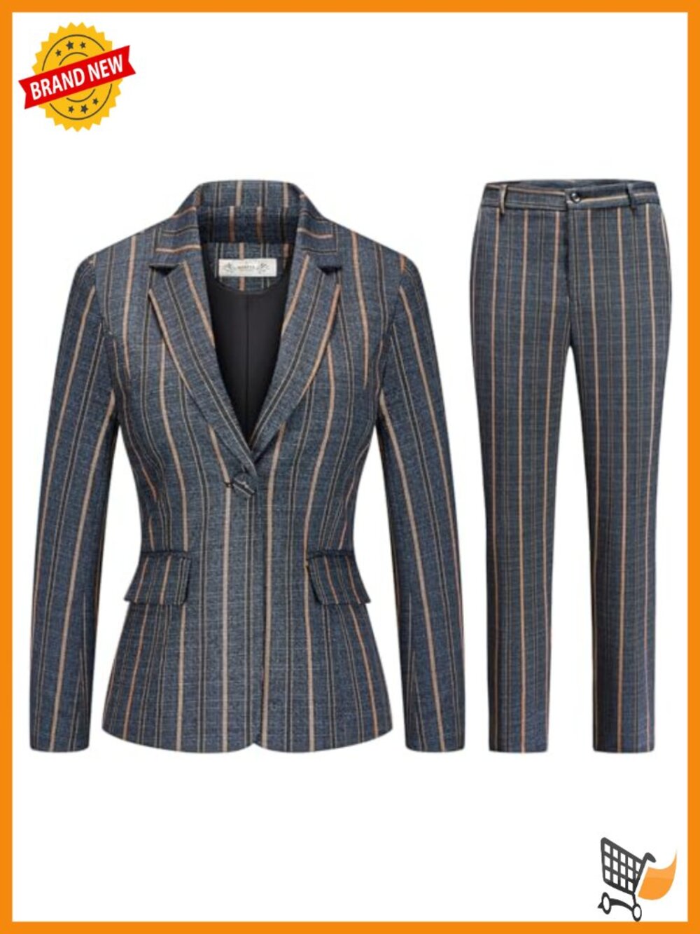 Women's 2-Piece Plaid Blazer & Pants Suit Set Business Professional